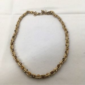 Vintage Kiam Family, Gold And Amber Crystal Necklace